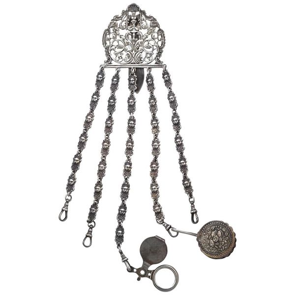 Antique Victorian Electro Plated Nickel Silver Chatelaine